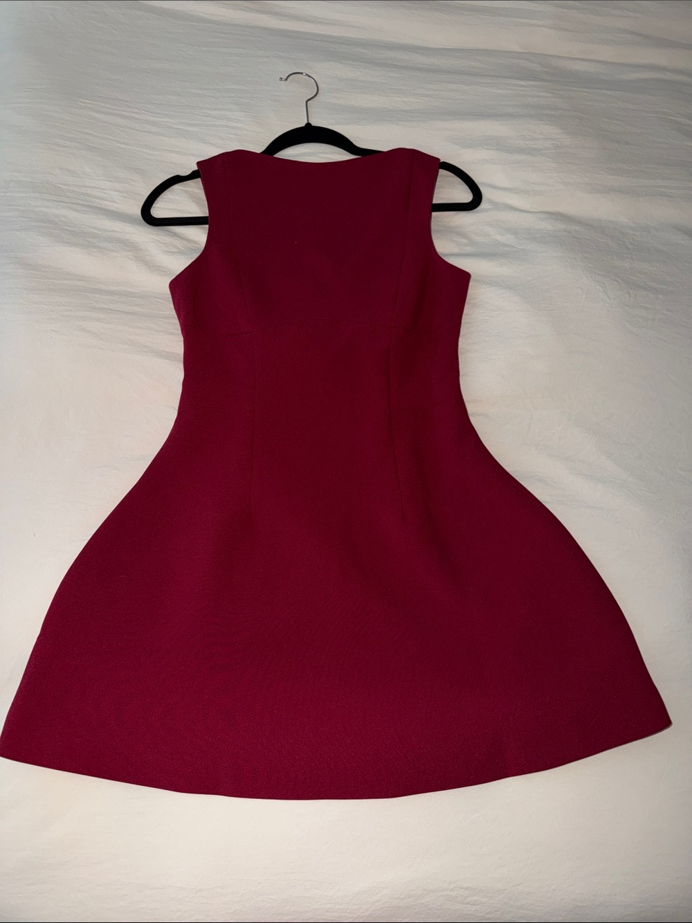 Sleeveless Fit & Flare Mini Dress in Deep Berry